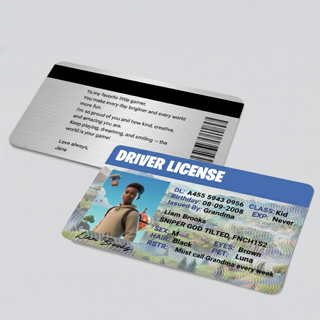 Custom Fortnite-Inspired Driver License - Metal Card